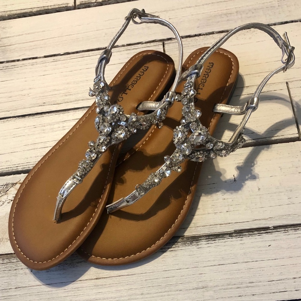 NWOT Rhinestone Sandals - Picture 2 of 5